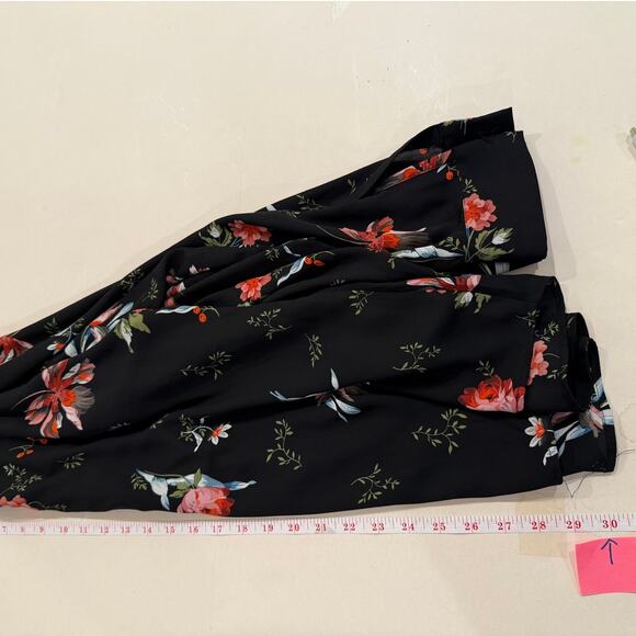 Premise 1X Floral Ruffle Blouse Sheer Black Romantic Boho Office Cottagecore Top - Picture 5 of 6